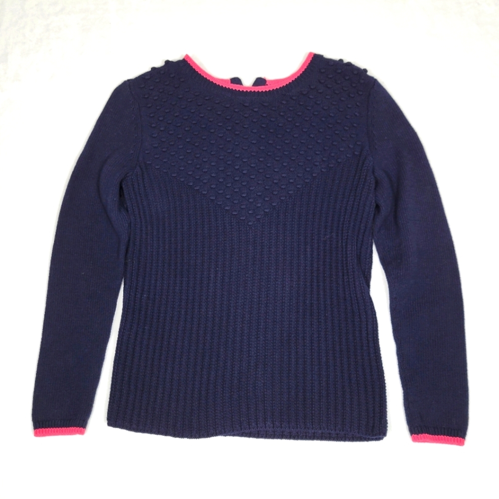 Talbots Petites EUC Textured Cable Knit Sweater NWOT Medium Navy  City Classic